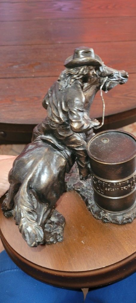 Red Shed Bronze Barrel Racer Statue