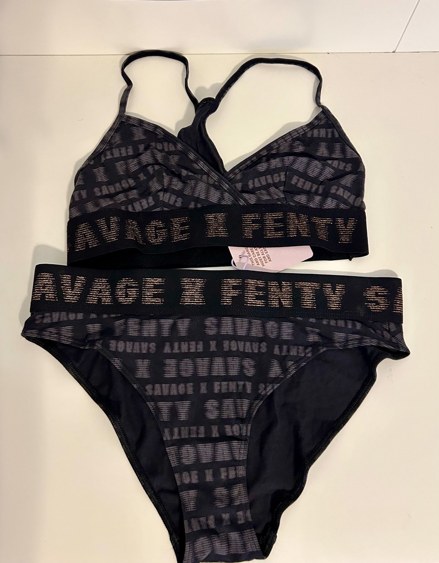 Savage X Fenty Black & Grey Pattern Matching Set