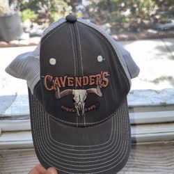 Cavender's Mens Cap Trucker Hat Brown Adjustable Strap Western Embroidered