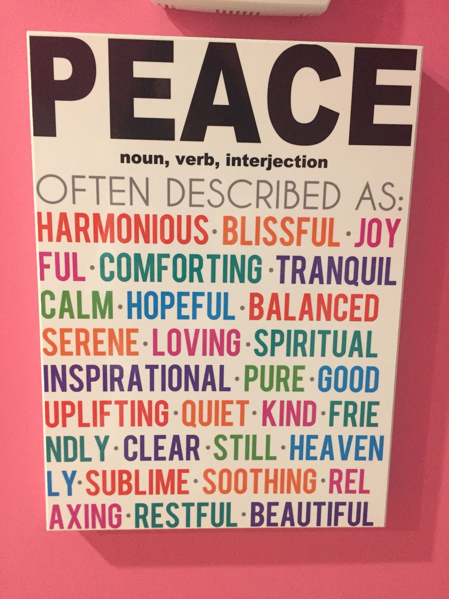 Peace & Love words of decorative picture set