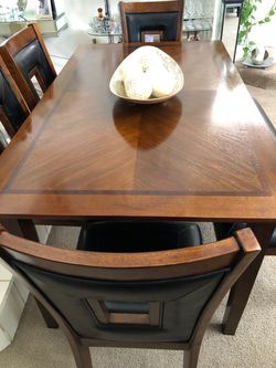 Wood Dining Table with 4 Chairs