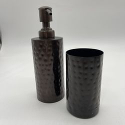 Pair Metal Bathroom Decor - Used For Staging Only