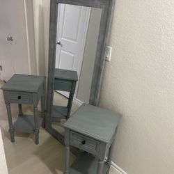 Side Tables And Mirror Set