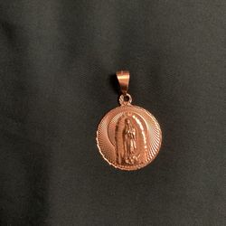 14k Gold Virgin Mary Pendant 