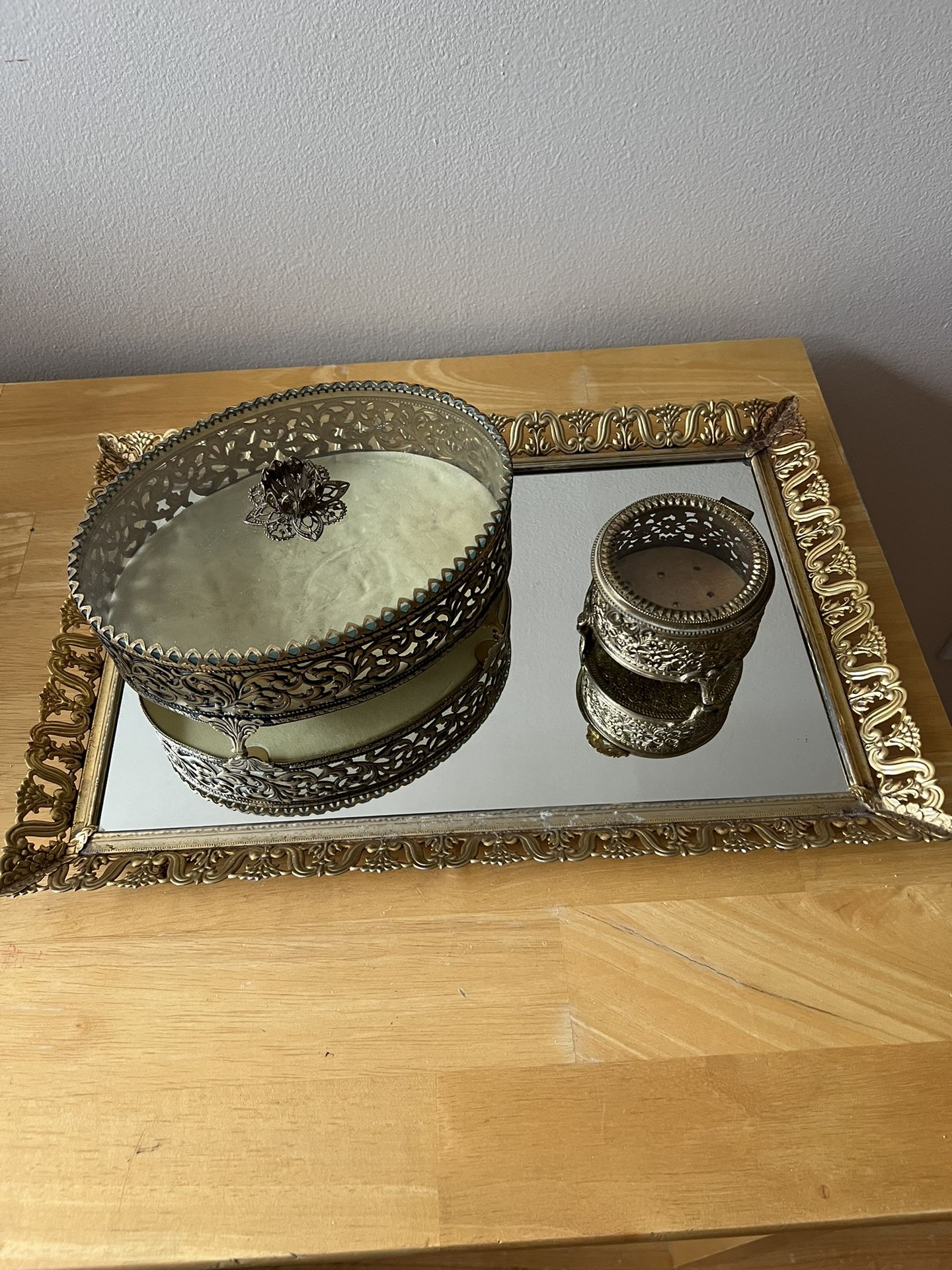Vintage 70’s Filigree Jewelry Tray/BoxesCasket
