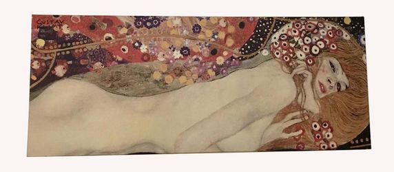 IKEA PJÄTTERYD Gustav Klimt “Water Serpents II” Canvas – 55” x 22” – Excellent Condition