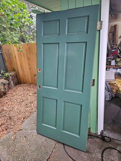 Solid wood exterior door 79" H x 36" W x 1.75" D