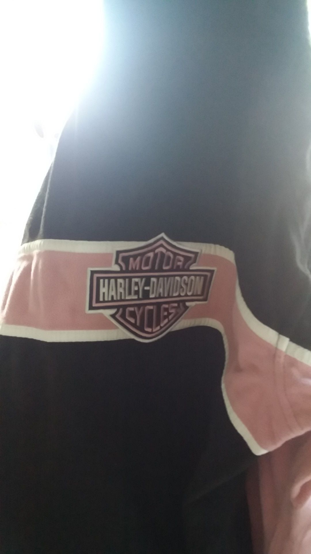 Harley Davidson Large jacket hoodie with pink stripe