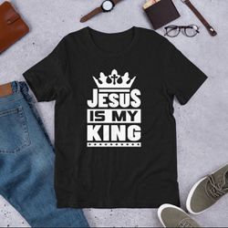 Men's heavyweight T-shirts Jesus is my King 