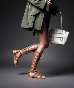 Roman style cross laced sandal