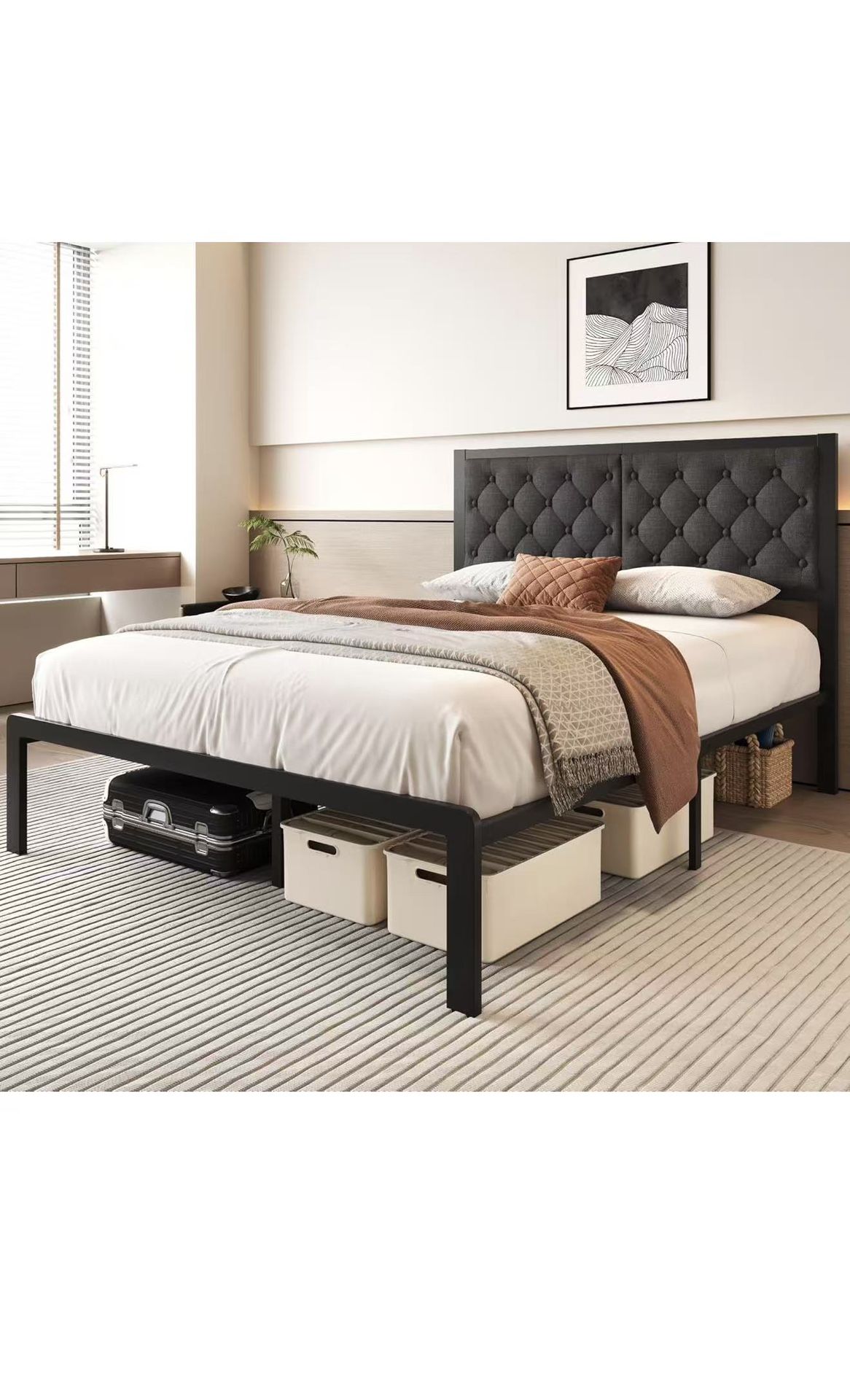Open Box Queen Bed Frame, New Condition, Store Pickup