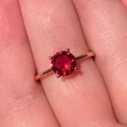 Ruby Rose Gold Ring S925 Sz 7.5, 8