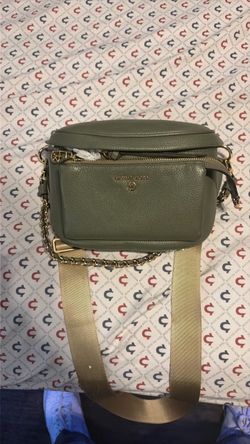 Michael Kors Olive Green Leather Crossbody Bag