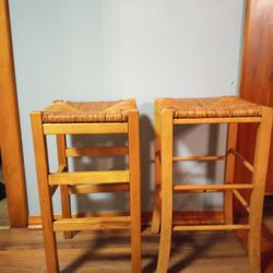 Stools Wood and Wicker 