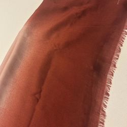 Bottega Veneta printed red & orange & light pink cashmere shawl