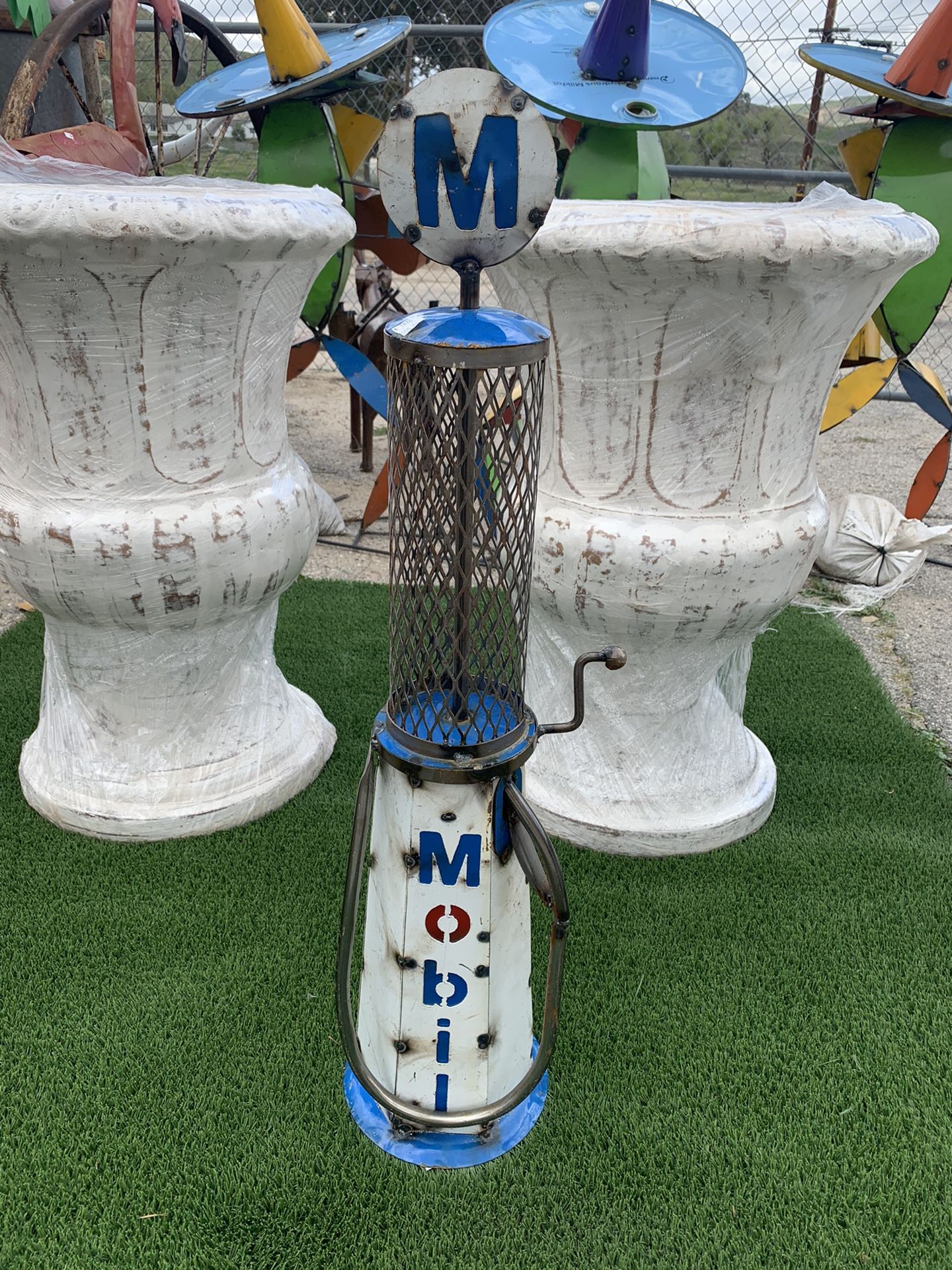 Small Mobile Gas Pump Garden Decor Yard Art Man Cave