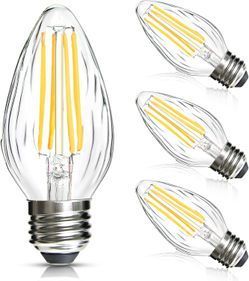 BRIMAX F15 8W Led Porch Light Bulb Outdoor, LED Post Bulb for 75W - 80W Incandescent Equivalent, E26 Medium Base Dimmable 2700K Warm White Flame Wrink