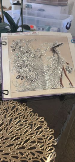 Completed diamond art canvas “classy lady elegant “