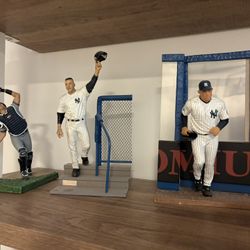 3 Yankees McFarlane Jeter, Rivera, Posada Figures Baseball.  Jacket Bike Scooter Knicks Signed Ball Bats Nike Jersey Adidas Jordan Sneakers Weights 