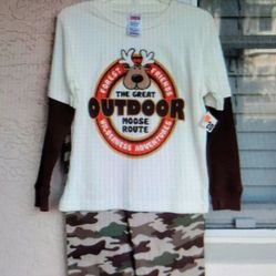BRAND NEW...BOYS SIZE 4T TWO-PIECE LONG SLEEVE OUTFIT 