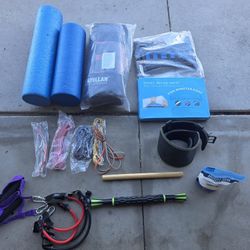 Workout Fitness Gym Bands Weight Belt Rollers Acupuncture Mat