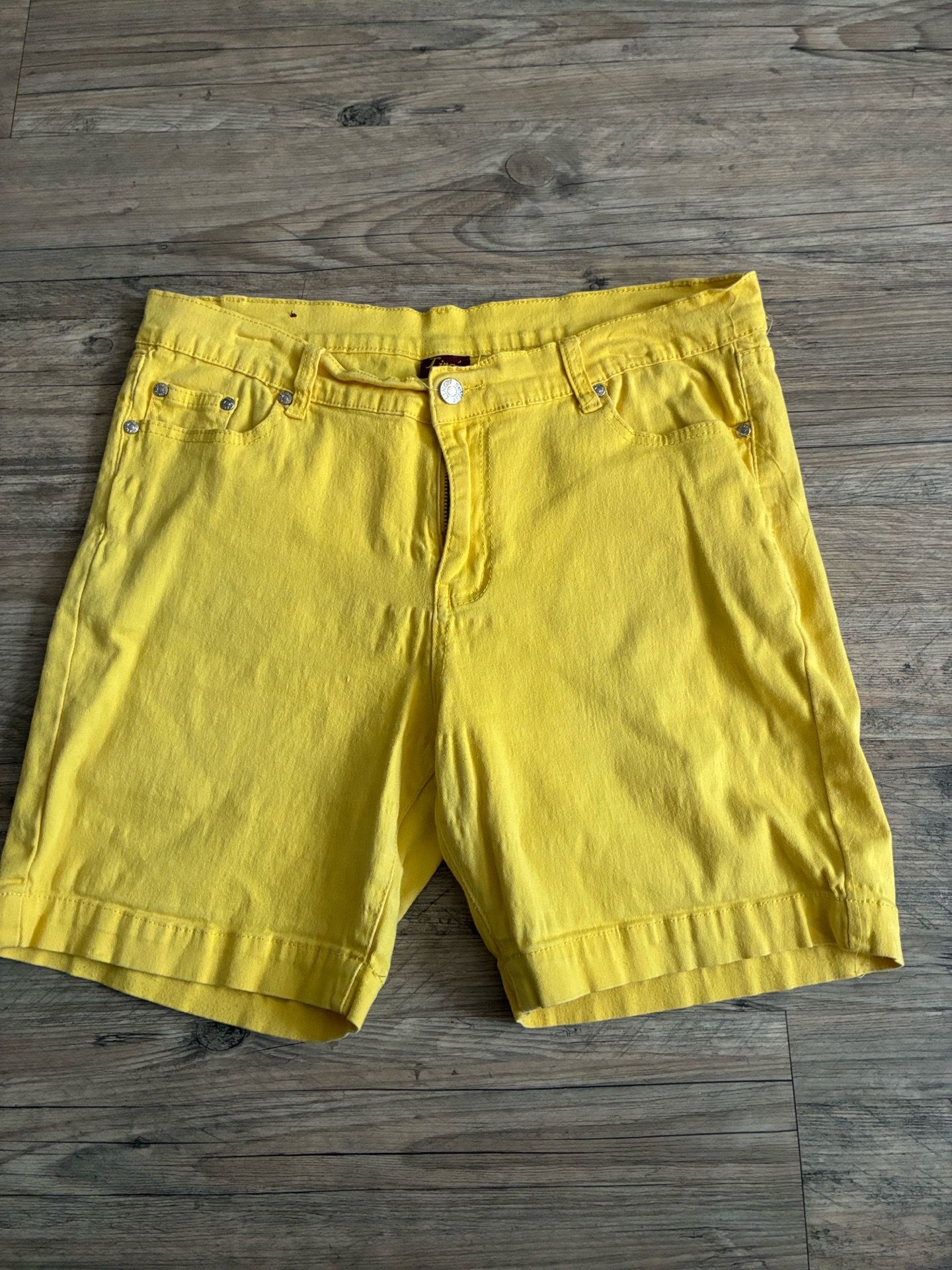 Bright Yellow Denim Shorts
