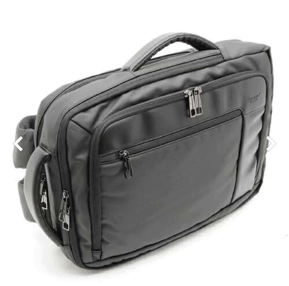 three ways (backpack, shoulder bag, and briefcase) and is perfect for business use, is also on sale. It has a padded laptop compartment and a back bel