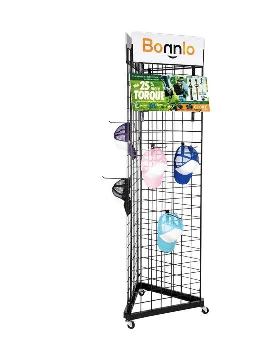 DD46 Bonnlo 6' x 2' Triangle Wire Grid Panel Tower with Base and Casters, Wire Grid Wall Display Rack with Hooks
High-Quality Material: Made of