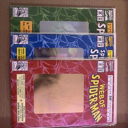 SPIDER-MAN #25, SPECTACULAR SPIDER-MAN #189, WEB OF SPIDER-MAN #90 Hologram