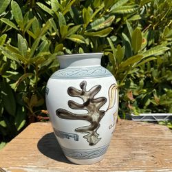 Painted Horse Design Ceramic Vase 