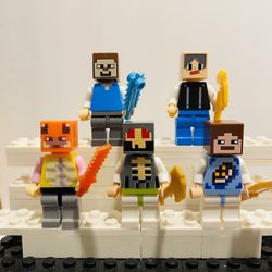 5 Minecraft Minifigures Pixel Men | New Custom LEGO Compatible Toys