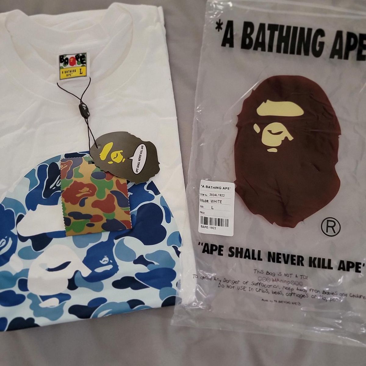 Bape Men's White Short Sleeve T-Shirt Large