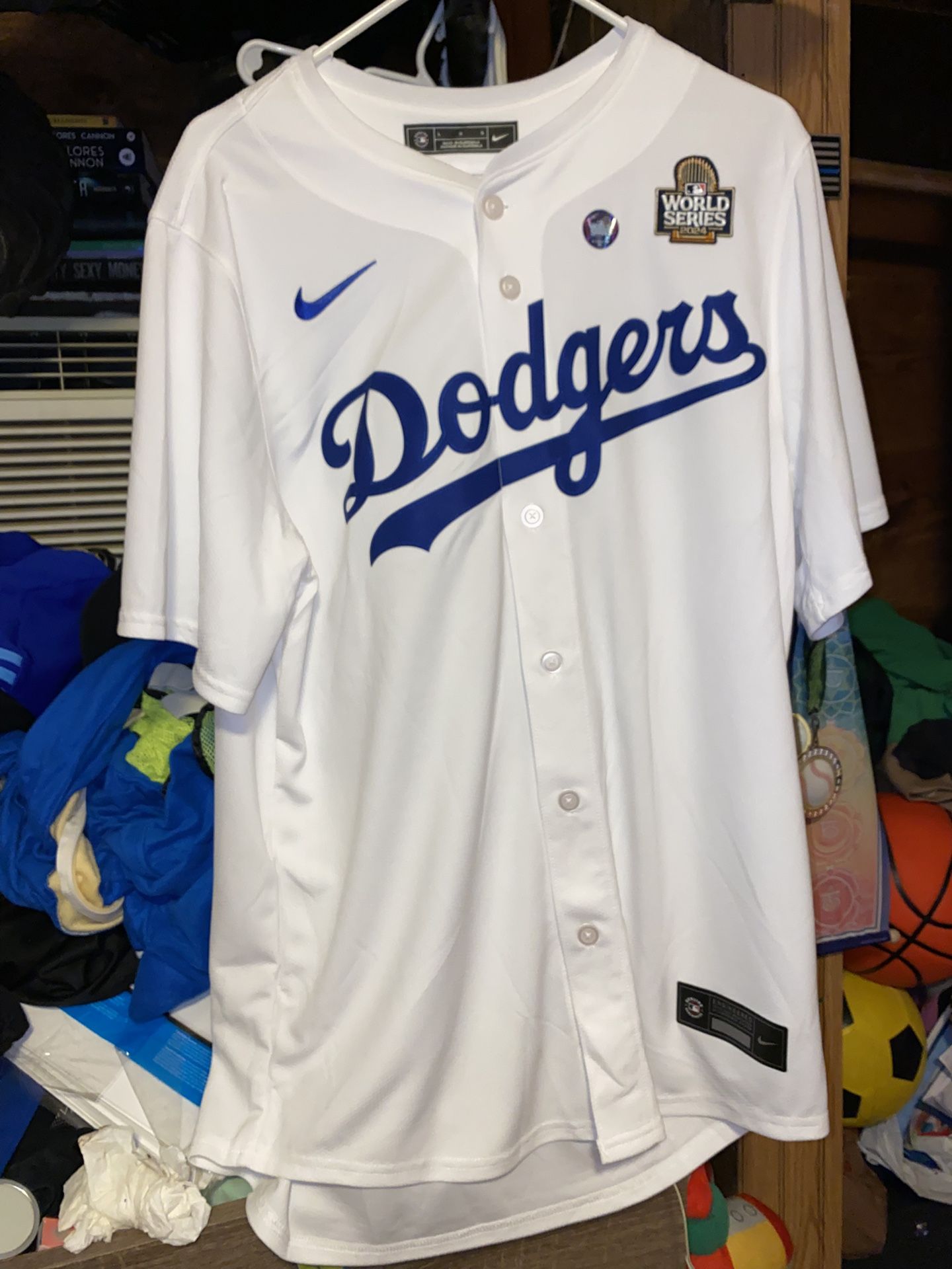 Dodgers World Series 2024 Large Men Jersey Blank