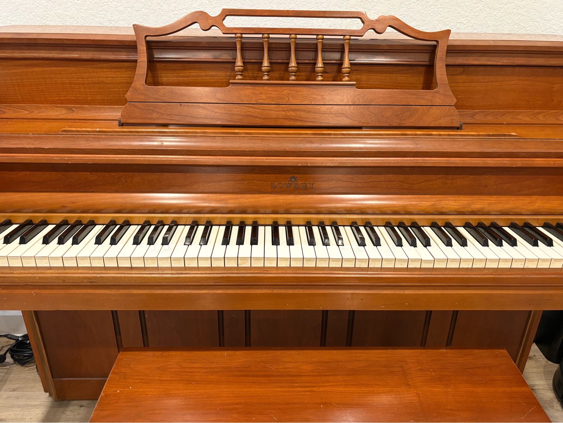 Circa 1970 Lowrey Upright Piano and Bench