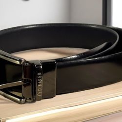 Ted Baker Mens Reversible Black Leather Belt 42” British High Quality Style EUC