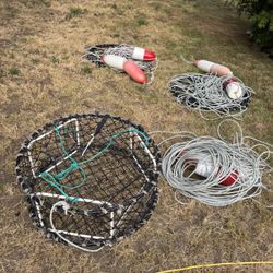 3 round crab cages traps and collapsible