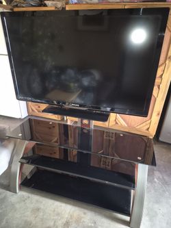 50" Philips tv + tv stand Glass
