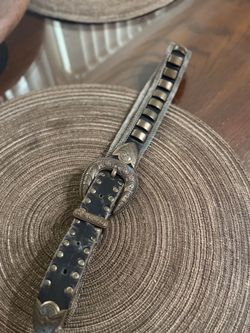 Usmeco made in Paris mesh Leather Belt with Brass Hardware