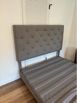 Upholstered Headboard and Bed Frame - QUEEN