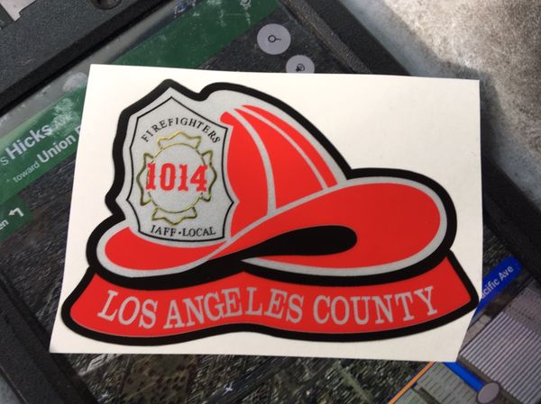 LOS ANGELES FIRE DEPARTMENT STICKER LAFD HELMET