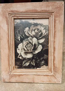 Framed Vintage Rose Wall Art