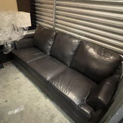 Black Italian Leather Couch Sofa
