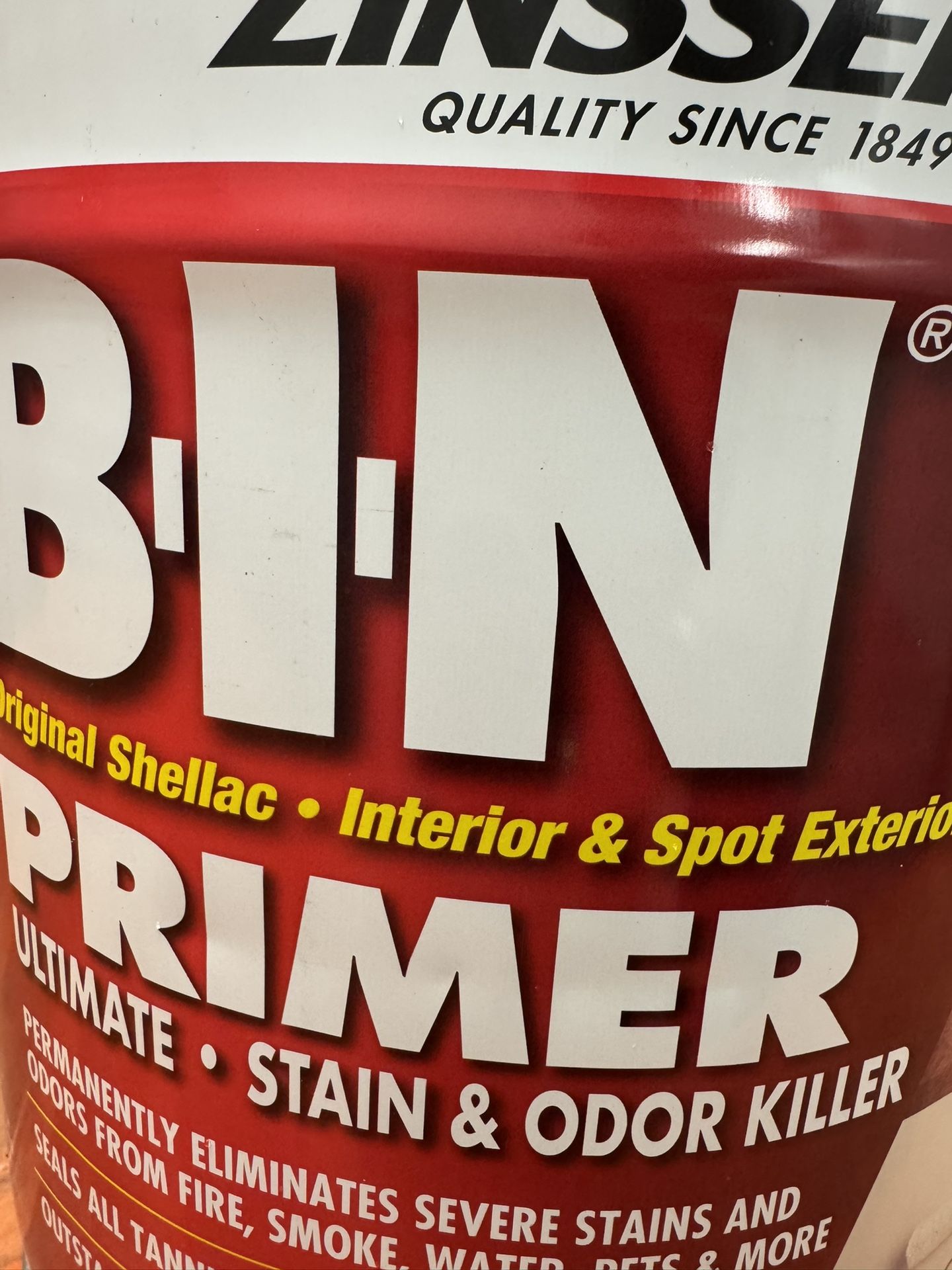 Brand New 5 Gallon BIN Shellac Based White Interrior Primer And Sealer