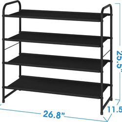 Simple Trending 4-Tier Stackable Shoe Rack,