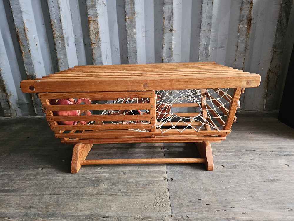 Lobster Trap Theme Glass Coffee Table