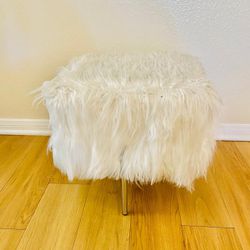 Faux Fur Vanity Stool Chair