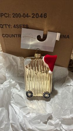 New wondershop Christmas luggage ornament