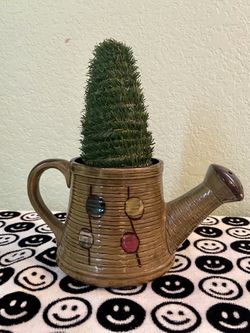 Ceramic Watering Can with a Little Tree Decor