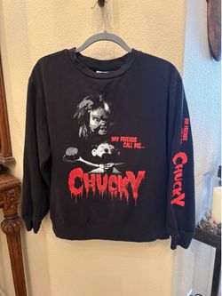 Chucky Black Fun Graphic Crewneck Sweatshirt Size Small-Unisex