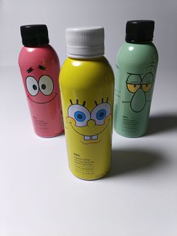 SpongeBob SquarePants Character Water Bottles Set of 3